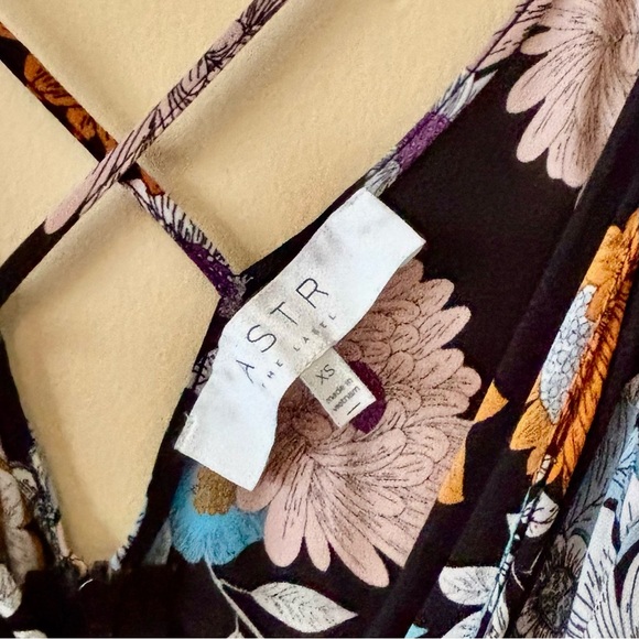 ASTR| Blue Orange Floral Maxi Spaghetti Strap Sundress w/Hi-Low Front Sz XS - Picture 6 of 8